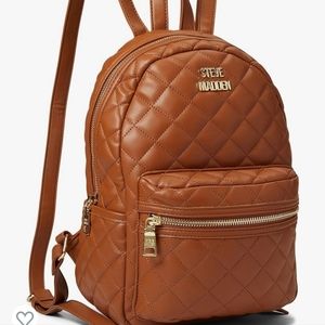 Steve Madden Mia Quilted Backpack Cognac